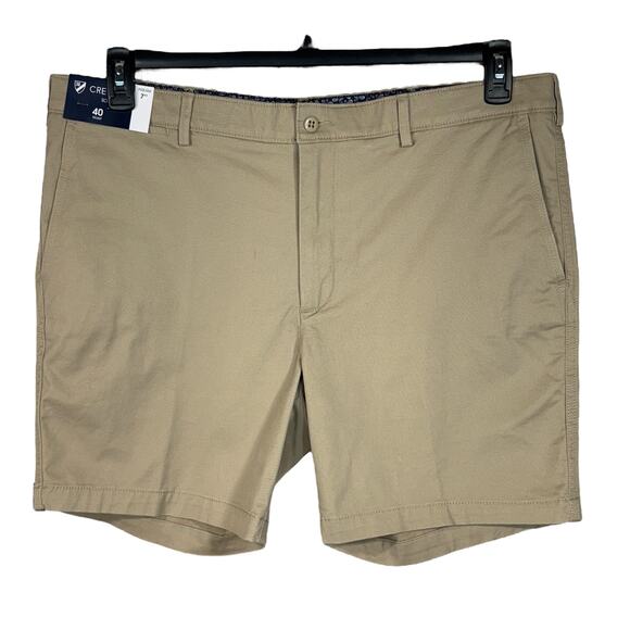 Cremieux SZ 40 Soho Slim Fit Chino Shorts Pocket Zip-Fly Stretch Tapered Leg Tan - Picture 1 of 10